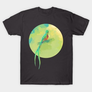 Resplendent Quetzal - digital bird illustration T-Shirt